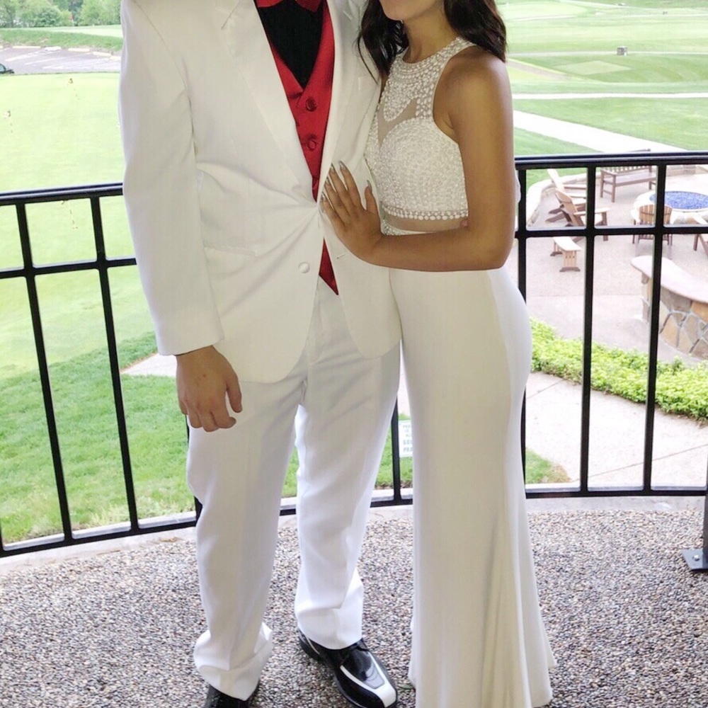 all white prom dress - Picture 4 of 4